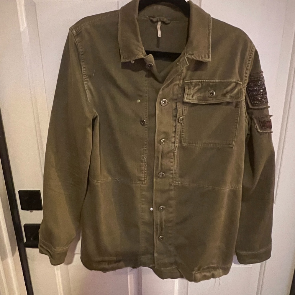 Free People Military Style Olive Jacket